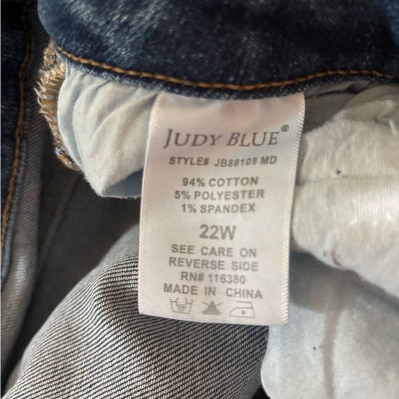 Judy Blue Boyfriend Jeans Sz 22W Straight Leg Medium Stretch Relaxed Plus Size - Picture 5 of 6